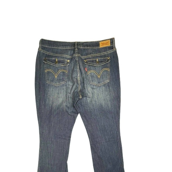 Levis 515 Womens 12S Bootcut Jeans Mid Rise Stretch‎ Dark Blue Denim Pockets - Picture 8 of 10